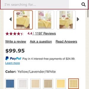 Vermont Country Store Mountain Weave Tablecloth Yellow 62x90